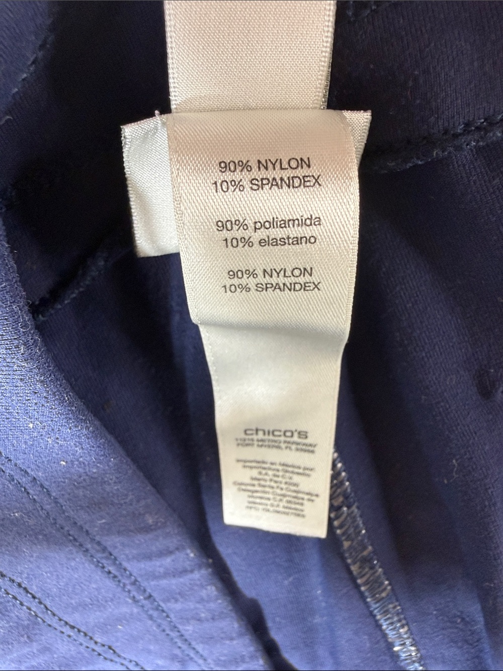 Chicos Women's Straight Leg Athleisure Pants in Navy - Picture 6 of 6